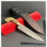 VINTAGE STAG HANDLE HUNTING KNIFE