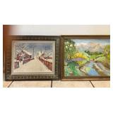 LOT 2 ANTIQUE SIGNED PAINTINGS