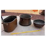 ANTIQUE COPPER POTS LOT 3