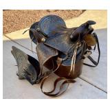 LARGE ANTIQUE WESTERN SADDLE - CUSTOM MADE