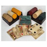 ANTIQUE CHIPS RACKS DECK CARDS