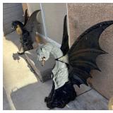 ANTIQUE CAST IRON GARGOYLES PAIR