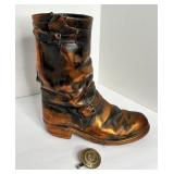 RARE ANTIQUE BRONZED COWBOY BOOT