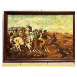 ANTIQUE OIL PAINTING NATIVE AMERICANS