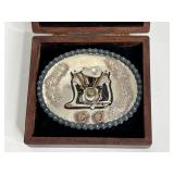 VINTAGE BIKERS BELT BUCKLE ENGINE