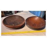 ANTIQUE WOOD FOOD PREP BOWLS