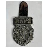 RARE ANTIQUE BADGE LEATHER HANGER
