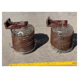 ANTIQUE GLASS COPPER LABORATORY JARS