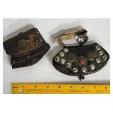 ANTIQUE LOT 2 LEATHER POUCHES