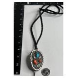CORAL NATIVE AMERICAN BOLO TIE
