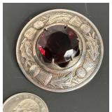 ANTIQUE PURPLE STONE BROOCH