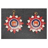ENAMELED GERMAN KARNEVAL MEMBERSHIP BADGES