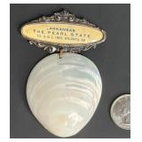 RARE ANTIQUE ARKANSAS THE PEARL STATE BROOCH 1910