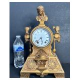 ANTIQUE BRONZE FIGURAL MANTLE CLOCK
