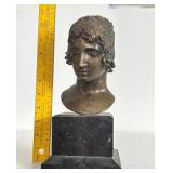 ANTIQUE BUST EROS MARBLE BASE