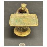 ANTIQUE STAND MONKEY HOLDING TRAY