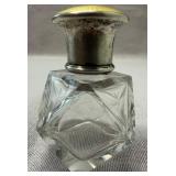 503 - ART DECO GLASS SCENT BOTTLE W/ STERLING (C38