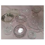 U - MIXED LOT OF VINTAGE GLASS DISHES & BOWLS