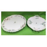 U - TWO VINTAGE SERVING PLATES (A42)