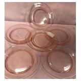 U - SIX VINTAGE GLASS PLATES (A35)