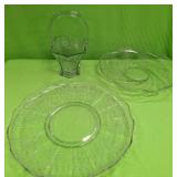 U - VINTAGE GLASS PLATTERS & BASKET (P247)