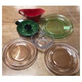 U - MIXED LOT OF VINTAGE COLORED GLASS (A89)