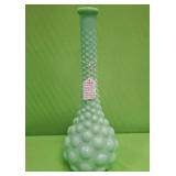 U - LIGHT GREEN HOB NAIL VASE 13.5'T (P131)