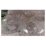 U - GLASS CAKE STAND, SERVING BOWLS (P613)