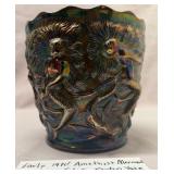503 - FENTON AMETHYST MERMAID CARNIVAL GLASS VASE