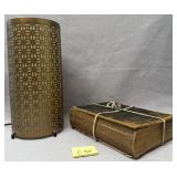 503 - BRASS MOROCCAN WALL LAMP, ANTIQUE BOOK (C50