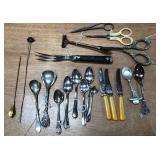 U - MIXED LOT OF FLATWARE, SCISSORS (A98)