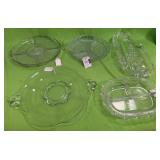 U - FIVE VINTAGE GLASS SERVING DISHES
