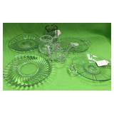 U - LOT OF VINTAGE GLASS PLATES & PITCHERS (A59)