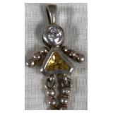 443 - STERLING SILVER & CITRINE GIRL PENDANT (J10)