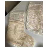 430 - TWO WHITE CHRISTMAS STOCKINGS (A55)