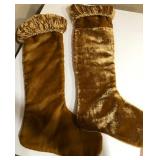 430 - PAIR OF VELVET CHRISTMAS STOCKINGS (A52)