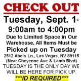 AUCTION PICK UP DAY & HOURS