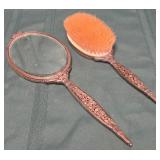 13 - VINTAGE BRUSH & MIRROR SET (B17)