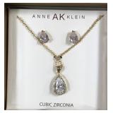 443 - ANNE KLEIN CZ NECKLACE & EARRINGS SET (J74)