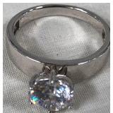 443 - STERLING SILVER YGI CZ RING (8) (J16)