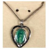 443 - STERLING SILVER LADY OF GRACE PENDANT (J99)