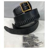 11 - LEATHER AMMUNITION BELT, BULLETS (C52)
