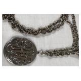 443 - SILVER-TONE MONOGRAM LOCKET (J81)