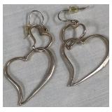 443 - STERLING SILVER HEART EARRINGS (J77)