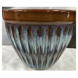 11 - LARGE GLAZED CLAY PLANTER (C20)