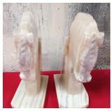 11 - CARVED STONE BOOKENDS (C166)