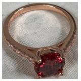 443 - STERLING SILVER & STONE RING (J106)