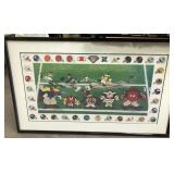 11 - LOONEY TOONS / NFL ARTWORK FRAMED W/COA