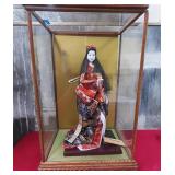 530 - VINTAGE GEISHA DOLL IN DISPLAY (C115)