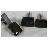 443 - STERLING SILVER CUFFLINKS & TIE BAR (J56)
